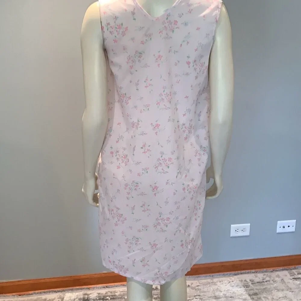 Vintage RIKKI New York Two‎ Piece Cotton Robe and Nightgown Set Size Small